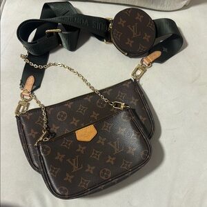 Louis Vuitton Brown Crossbody Bag with Monogram Design